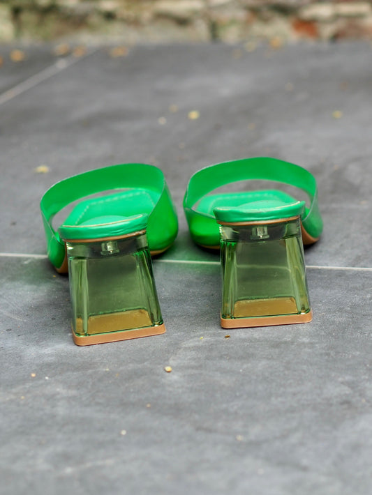 mule - plastique - transparent - vert