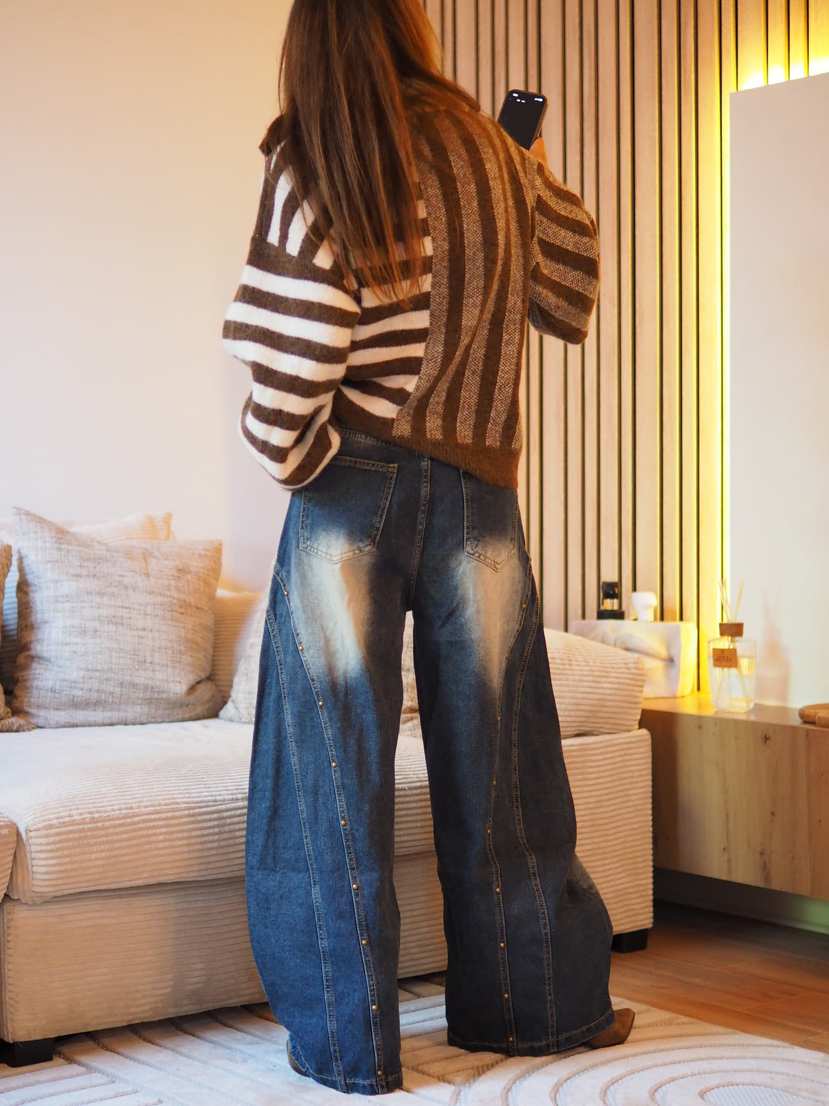 Pull style camioneur camel/taupe.